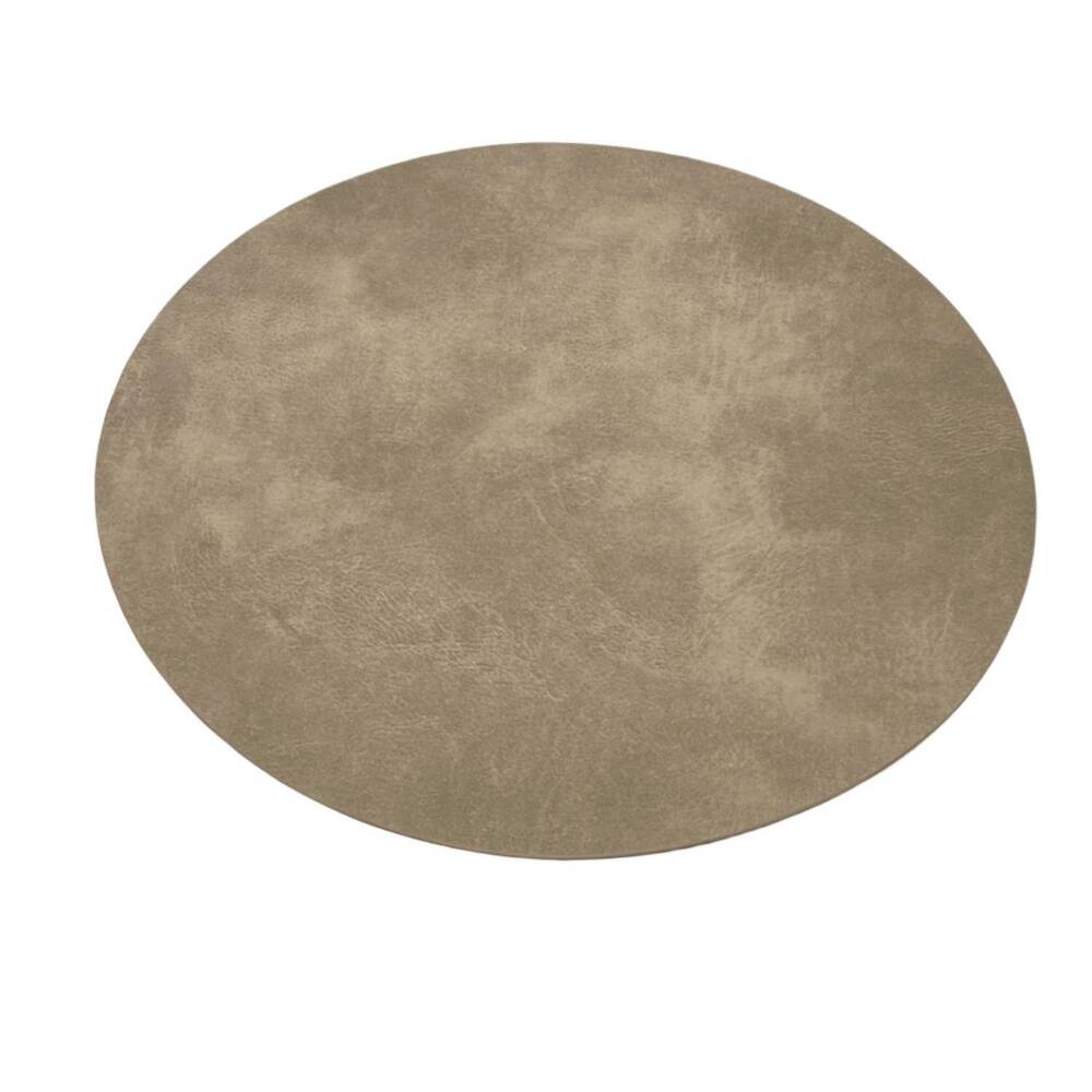 NEW BODRUM LINENS tanner round placemats 15" – set of 4 in beige